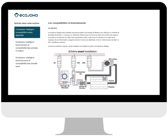 ordinateur montrant la page de schéma de câblage pour chauffe-eau thermodynamique.