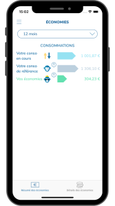 Application ecojoko : page économies