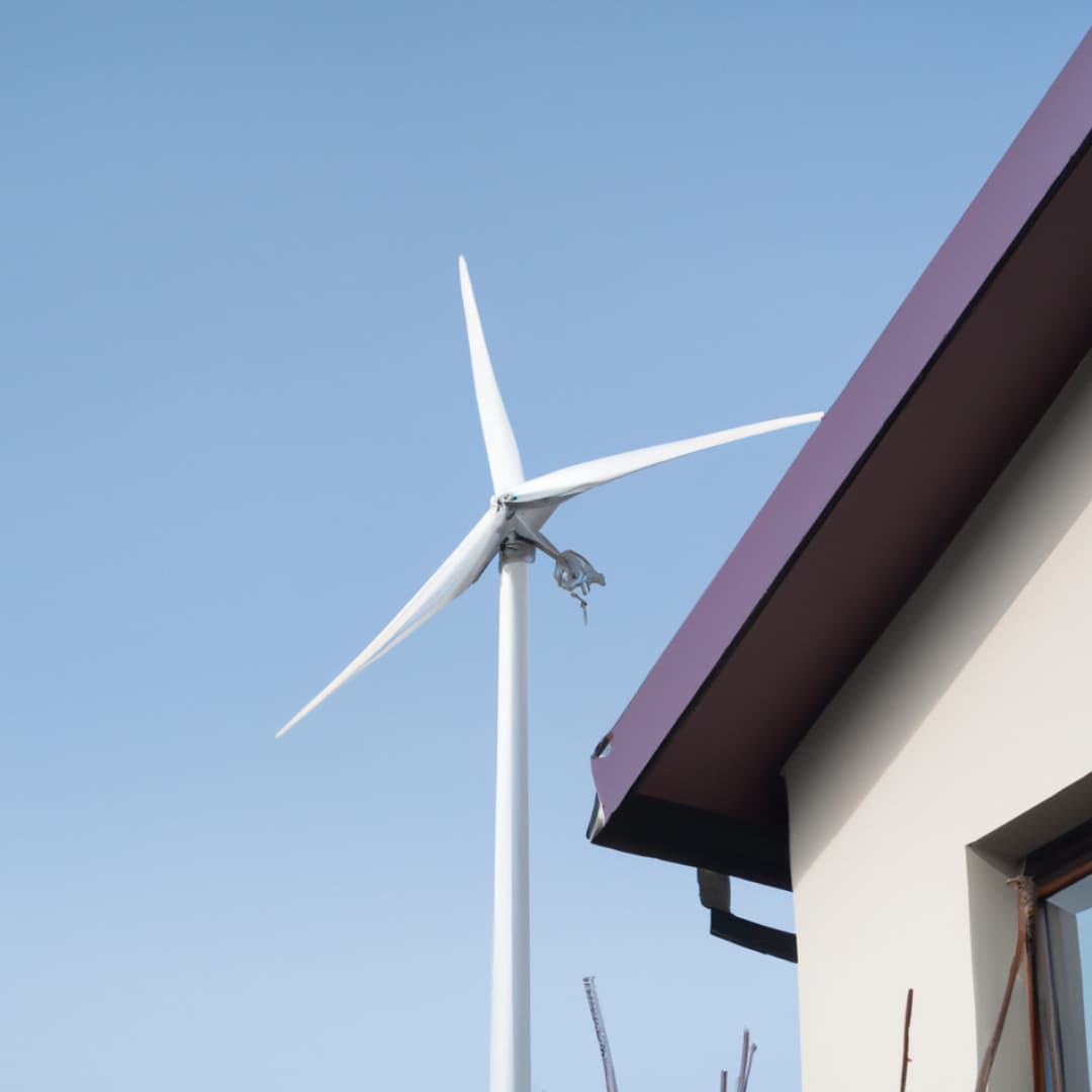 Eolienne dans le jardin d'une maison